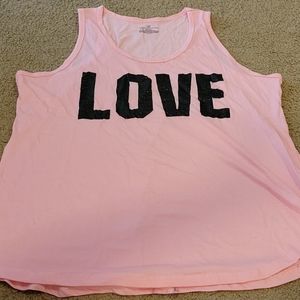 Pink and Black Sparkly Tank-Top